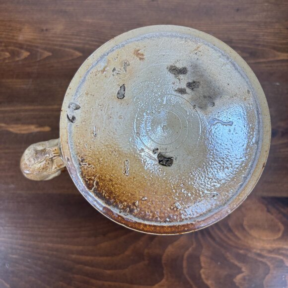 Antique Salt Glaze Hunting Mug with Hound Handle 1800s Stoneware Tankard - Picture 7 of 14